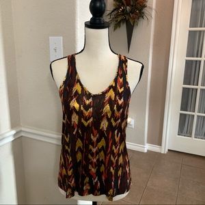 Ecote gold, brown, orange razorback tank top Size S